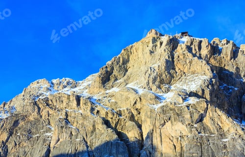 Preview: Beautiful Winter Mountain Landscape With Ski Station On Mount Top (Falzarego Pass , Italy).