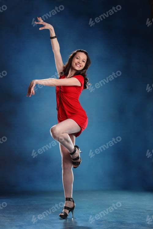 Preview: Portrait Of A Beautiful Girl In The Active Dance
