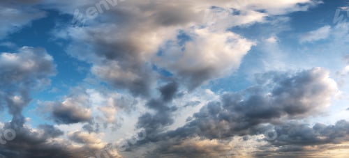Preview: Dark Blue Colorful Evening Sky With Clouds
