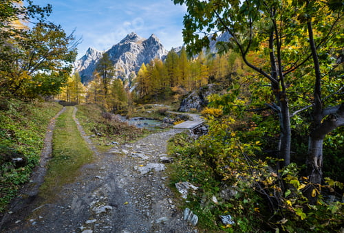 Preview: Autumn Alpine Stream View From Mountain Hiking Path To Tappenkarsee, Kleinarl, Land Salzburg