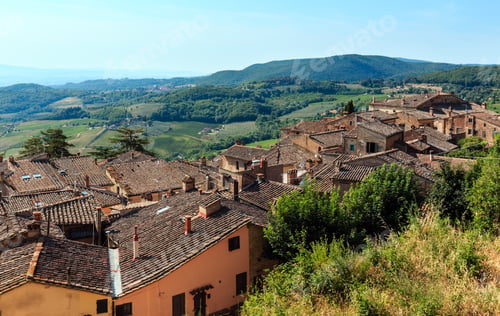 Preview: Summer Countryside View From Montepulciano Italian Medieval Village, Val D'Orcia Valley Unesco