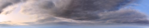 Preview: Summer Sunset Sky Panorama With Clouds. Summer Evening Cloudscape Background.