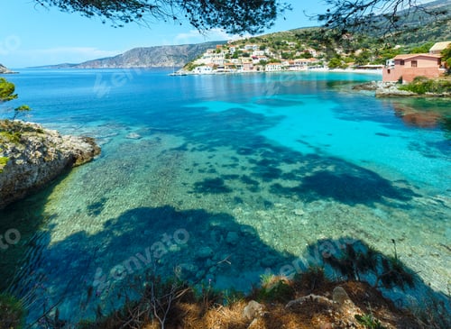 Preview: Summer Sea View Of Assos Village (Greece, Kefalonia, Ionian Sea).