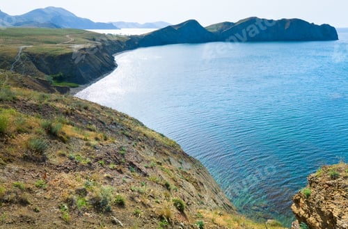 Preview: Summer Rocky Coastline ( Chameleon Cape On Horizon, Crimea, Ukraine ).