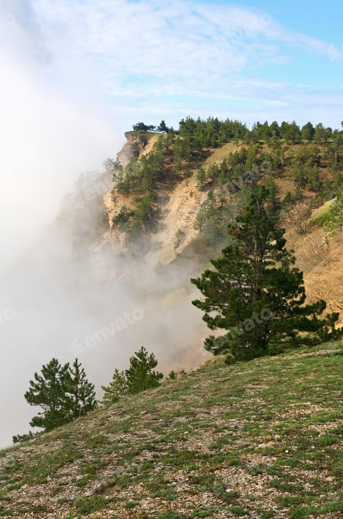 Preview: Cloudy Aj-Petri Mountain Top View (Crimea, Ukraine)