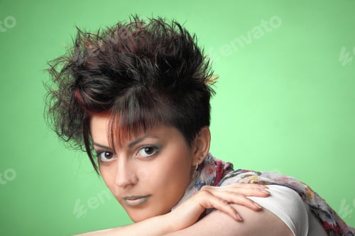 Preview: Beautiful Young Woman. Art Of Makeup. Groomed Skin. Good Hairstyle