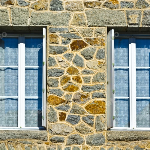 Preview: French Windows In Old Stone Wall