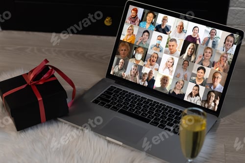 Preview: Group Friends Video Chat Connection Concept