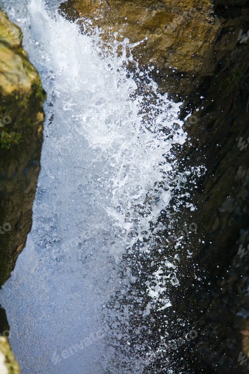 Preview: High Mountain Waterfall In Dark Wild Carpathian Forest