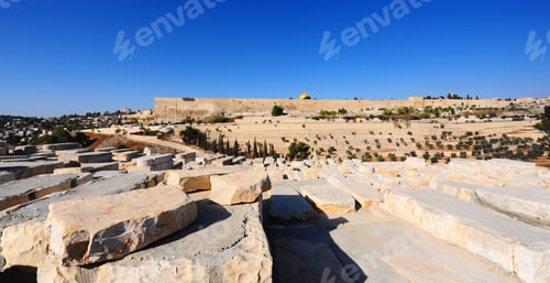 Preview: View From The Mount Of Olives To Walls Of The Old City Of Jerusalem And The Dome Of The Rock