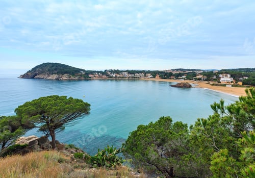 Preview: La Fosca Beach Summer Morning Landscape, Palamos, Girona, Costa Brava, Spain.