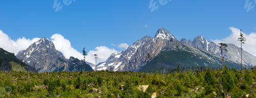 Preview: High Tatras Spring Panorama With Snow On Mountainside (Slovakia)