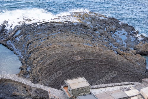 Preview: Aerial View Over Pozo De Las Calcosas, Old Village In El Hierro Canary Islands Spain