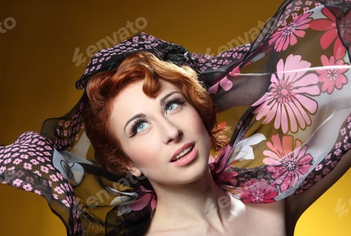 Preview: Beautiful Young Girl With Red Hair And Handkerchief