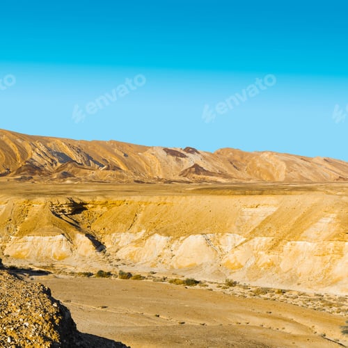 Preview: Rocky Hills Of The Negev Desert In Israel. Breathtaking Landscape Of The Rock Formations In The
