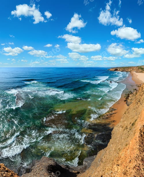 Preview: Summer Atlantic Ocean Coast Landscape And Monte Clerigo Beach (Aljezur, Algarve, Portugal). Deep