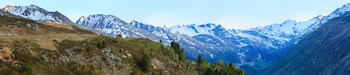 Preview: Evening Summer Mountain Landscape. View From Timmelsjoch - High Alpine Road On Italian - Austria