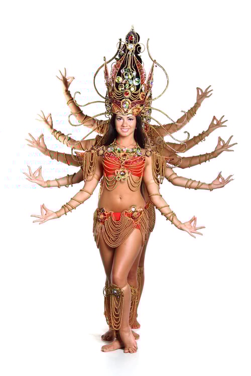 Preview: Beautiful Girl Dressed As Thai Dancers. Dance Moves. Beautiful Colorful Costumes, Vivid Emotions