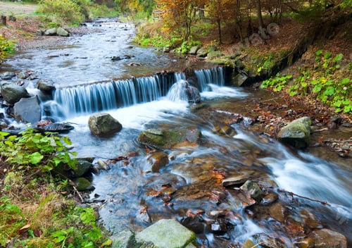 Preview: Rocky Stream, Running Through Autumn Mountain Forest