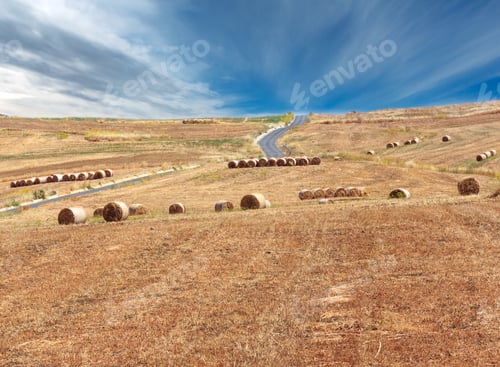 Preview: Beautiful Landscape Of Sicily Summer Countryside In Italy.