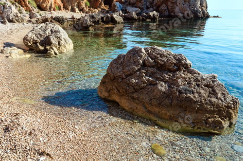 Preview: Paradise Sea Bay With Azure Water And Beach. View From Coastline Trail Of Zingaro Nature Reserve