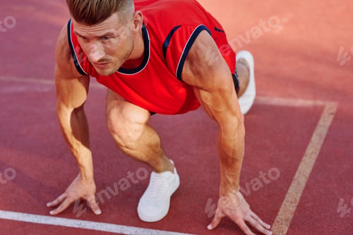 Preview: Young Man Jogging On The Street With A Beautiful Body