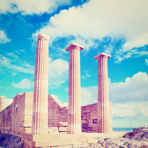 Preview: Ancient Temple On The Beach Of Rhodes, Instagram Effect