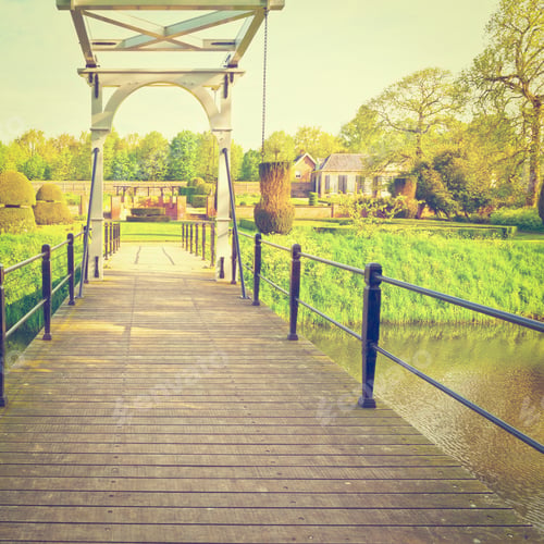 Preview: Drawbridge Over Canal In The Park, Netherlands, Instagram Effect
