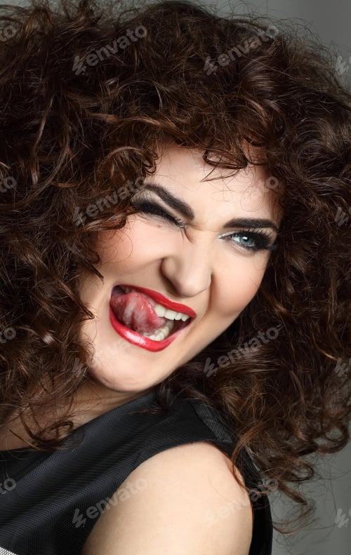 Preview: Beautiful Young Woman. Stylish Hairstyle, Make-Up Art. Vivid Emotions