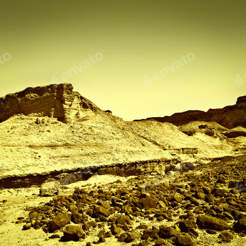 Preview: Canyon In The Judean Desert On The West Bank, Vintage Style Toned Picture