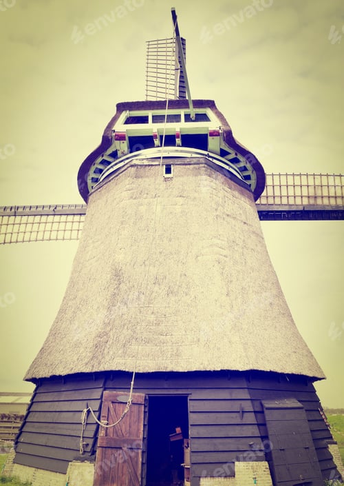 Preview: Old Dutch Windmill, Retro Effect