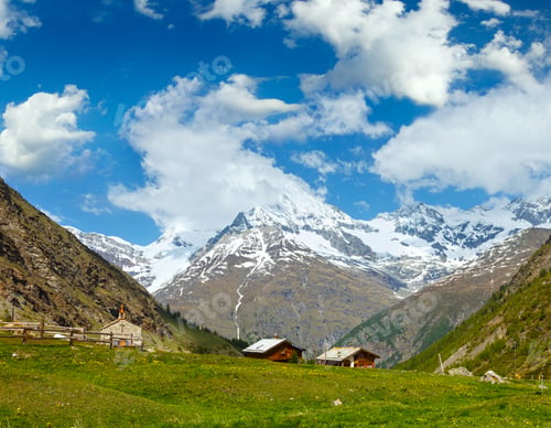 Preview: Summer Alps Mountain View From Plateau (Switzerland, Near Zermatt)