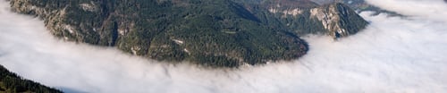 Preview: Autumn Alps Mountain Misty Morning View From Jenner Viewing Platform, Schonau Am Konigssee