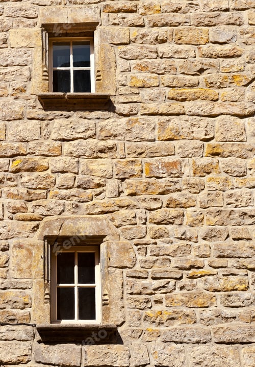 Preview: The Windows On The Facade Of French Stone House