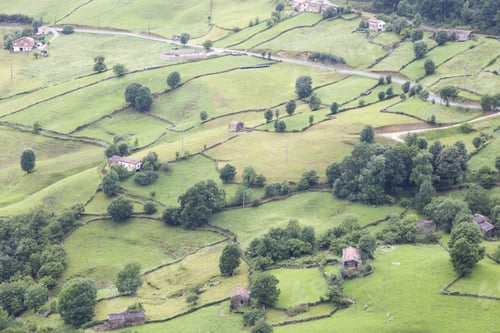 Preview: Valles Pasiegos Cantabria Landscape Wiht Green Field Spain