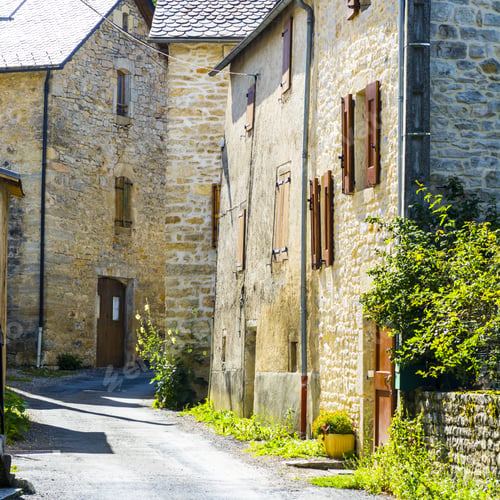 Preview: Medieval City Of Les Salelles Without People And Cars In France. Les Salelles Is A Commune In The
