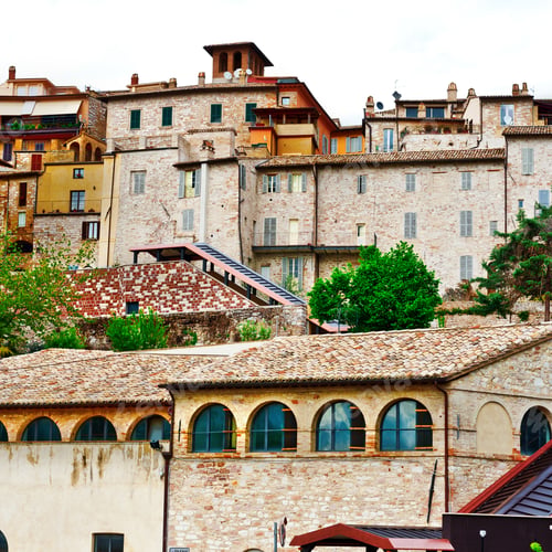 Preview: View To Historic Center City Of Assisi In Italy