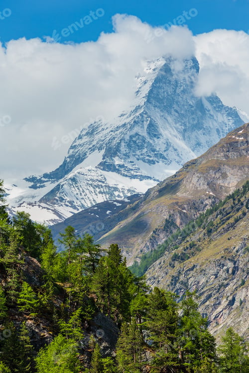 Preview: Summer Matterhorn Mountain View (Alps, Switzerland, Zermatt Outskirts)