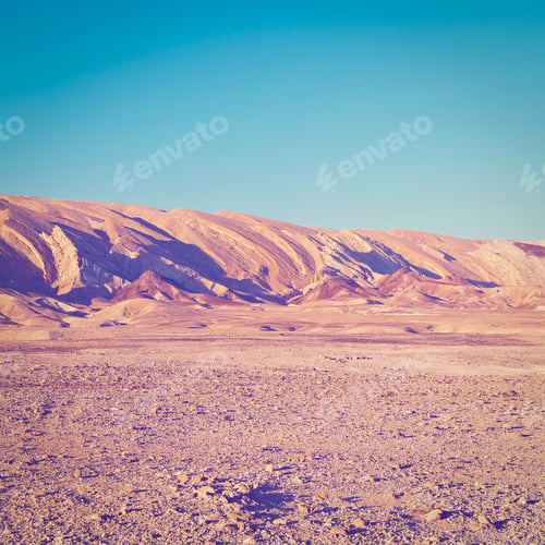 Preview: Rocky Hills Of The Negev Desert In Israel, Retro Effect