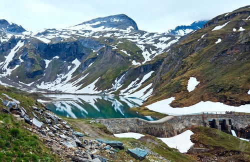Preview: Alps Mountains Tranquil Summer View (Reflections On The Lake Near Grossglockner High Alpine Road)