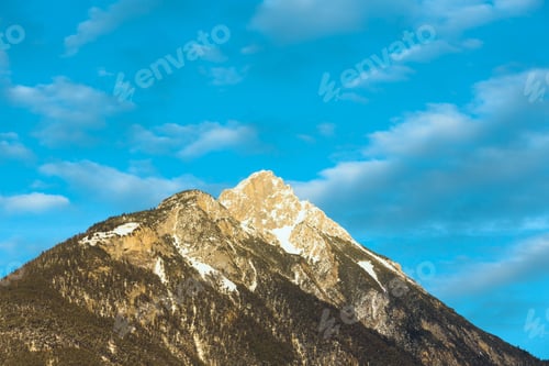 Preview: Winter Mountain Top Evening Landscape, Tyrol, Austria.