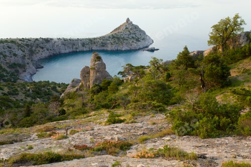 Preview: Coastline Of "Novyj Svit" Reserve (Crimea, Ukraine, "Capchik Cape" On Background)