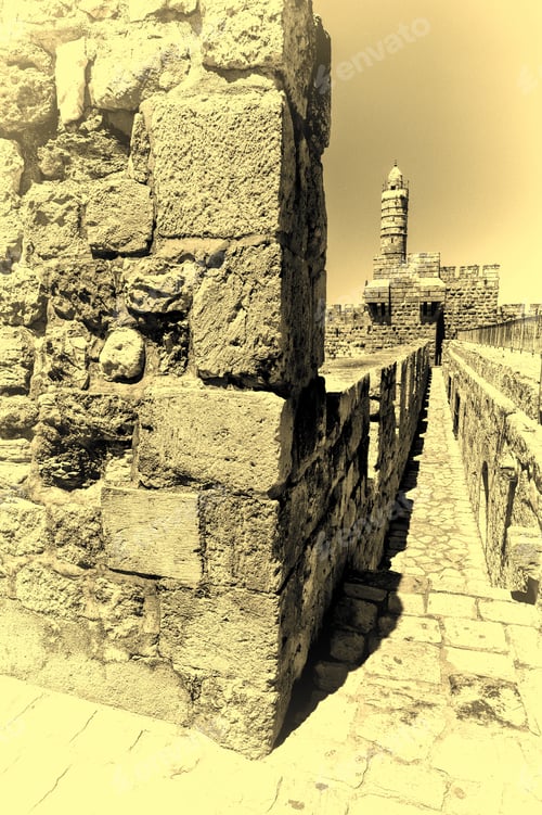 Preview: Part Of The Wall Surrounding The Old City In Jerusalem, Israel. An Important Jewish Religious Site