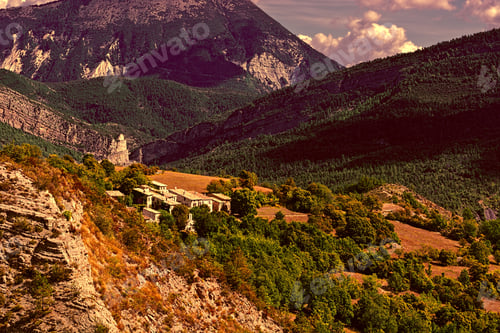 Preview: The Small Village High Up In The French Alps At Sunset