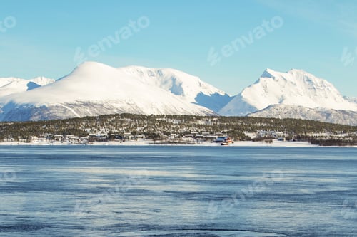 Preview: Winter Landscape Of The Norwegain Sea Near Tromso North Of Norway