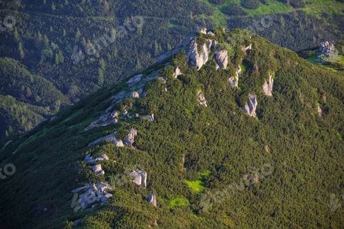 Preview: Big Rocky Boulders On Summer Mountain Ridge, Carpathian, Chornohora, Ukraine.