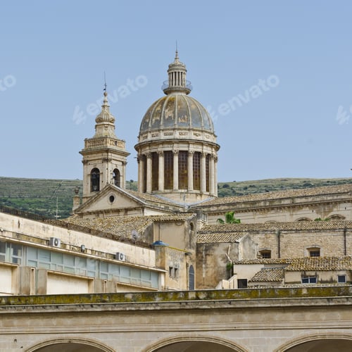 Preview: View To Cathedral In The City Of Ragusa In Sicily