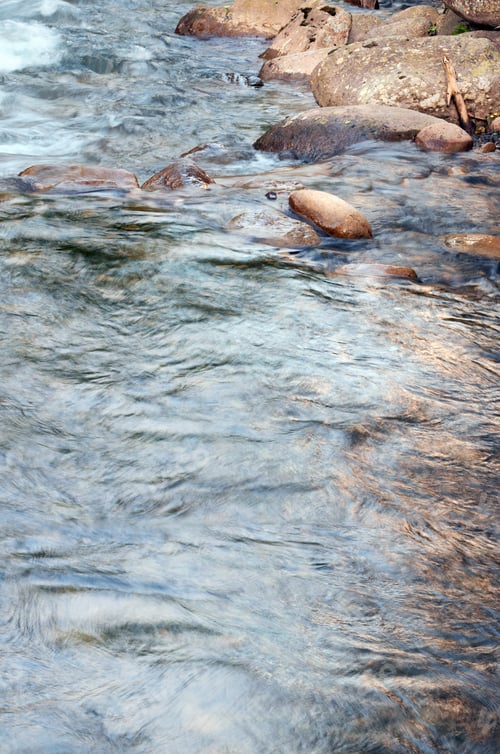 Preview: Mountain River With Rapid Current (Background). Three Shots Composite Picture.