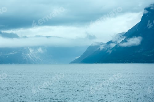 Preview: Fjord Summer Cloudy View From Ferry (Norway)
