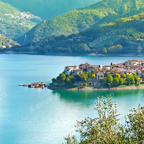 Preview: Medieval City On The Lake In The Apennines
